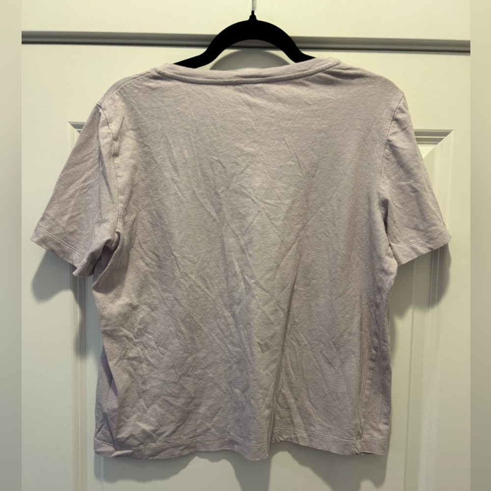 Lafayette 148 New York Linen Blend V-Neck Tee – Size M – Dried Blossom Luxury - Picture 4 of 5